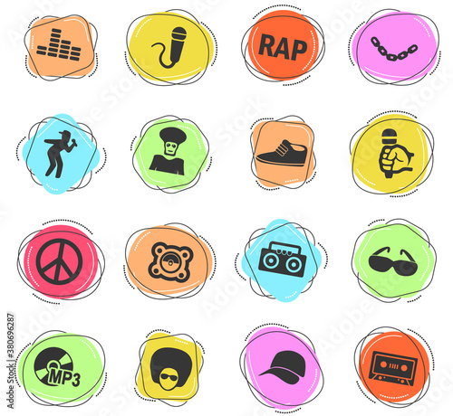 rap icon set