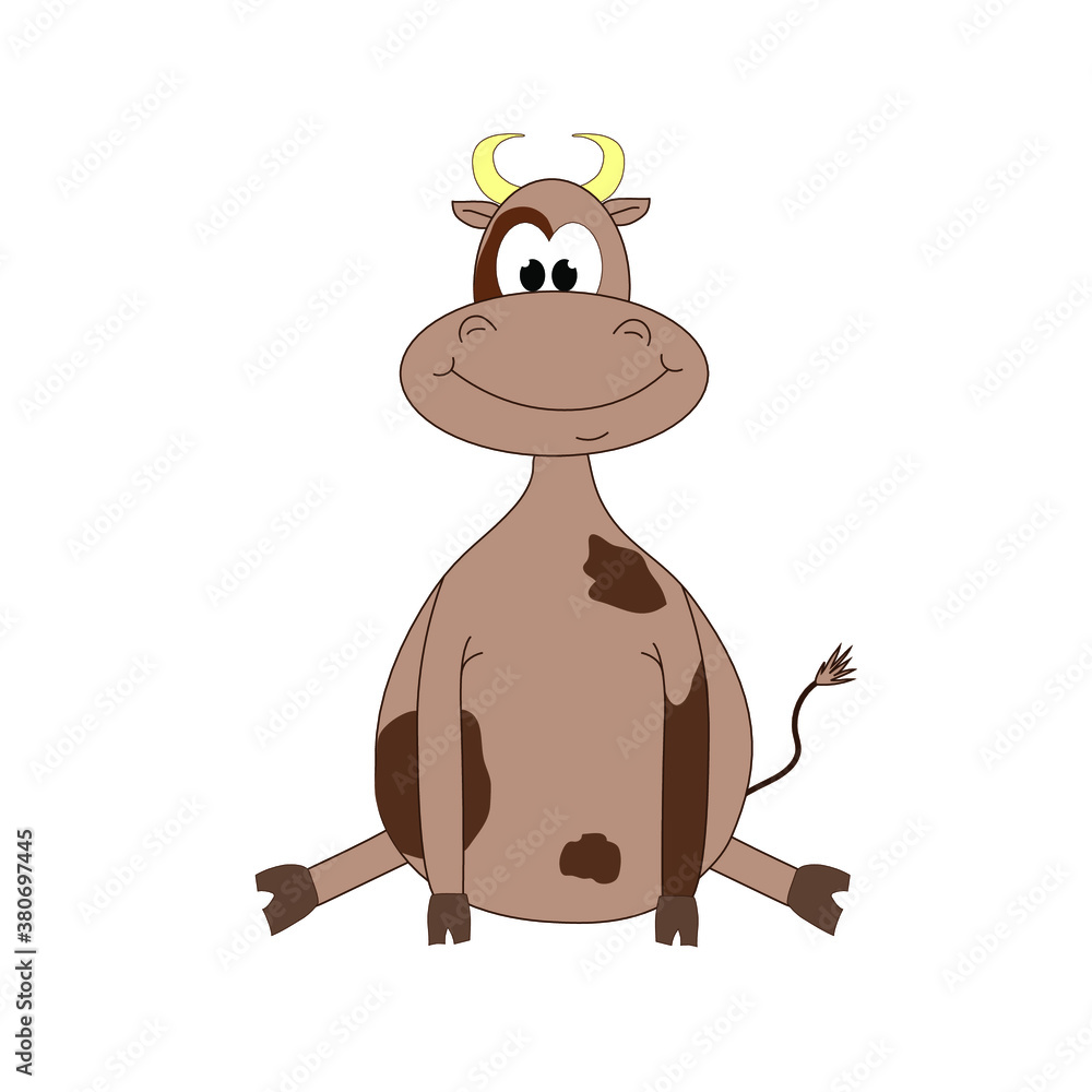 A bull in a New Year's hat. Vector. Symbol of the year. Feast of Christmas. A bull in a New Year's hat. Vector. Symbol of the year. Feast of Christmas.