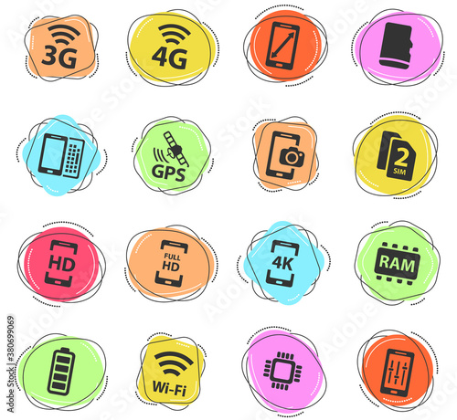 Smarthone specs simply icons
