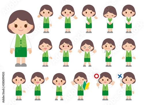 表情セット 受付女性