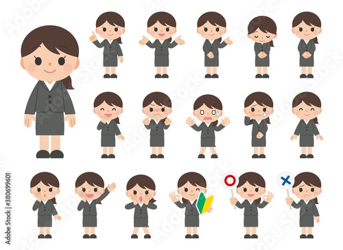 表情セット スーツ 女性