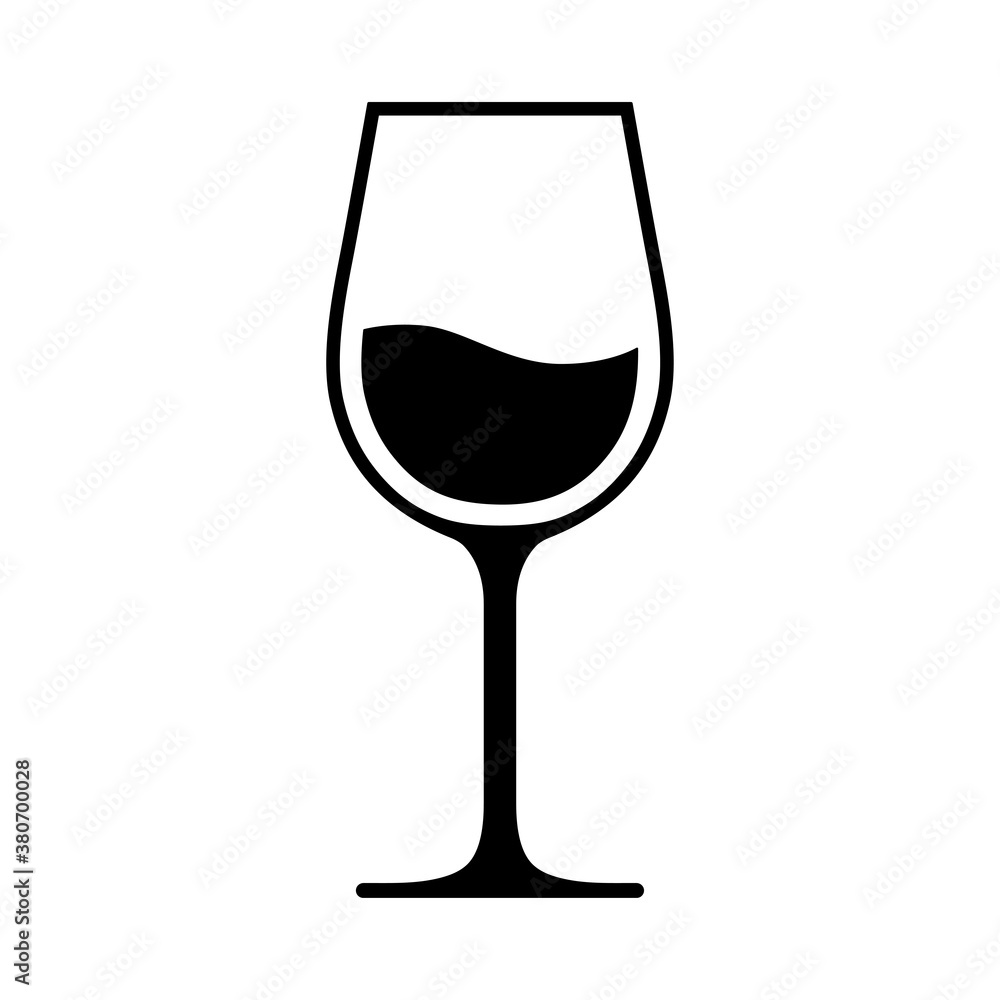 Wine glass icon. Isolated on white background. Vector illustration. Wine glass icon. Isolated on white background. Vector illustration.