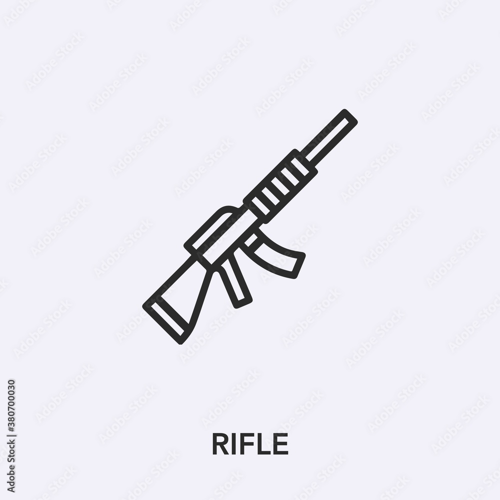 rifle icon vector. Linear style sign for mobile concept and web design. rifle symbol illustration. Pixel vector graphics - Vector. rifle icon vector. Linear style sign for mobile concept and web design. rifle symbol illustration. Pixel vector graphics - Vector.
