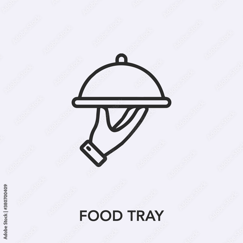 Fototapeta premium food tray icon vector. Linear style sign for mobile concept and web design. food tray symbol illustration. Pixel vector graphics - Vector. 