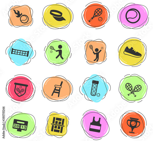 tennis icon set