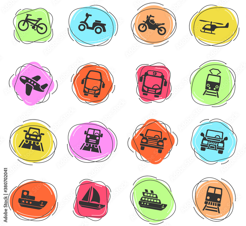 transport icon set transport icon set
