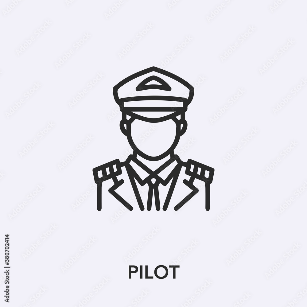 pilot icon vector. Linear style sign for mobile concept and web design. pilot symbol illustration. Pixel vector graphics - Vector. pilot icon vector. Linear style sign for mobile concept and web design. pilot symbol illustration. Pixel vector graphics - Vector.