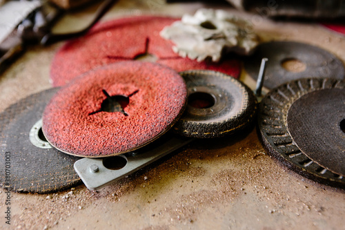 Detail of sanding discs photo