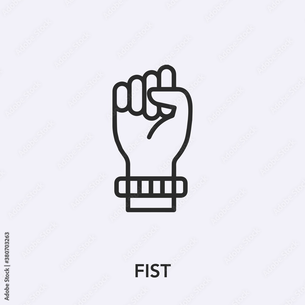 fist icon vector. Linear style sign for mobile concept and web design. fist symbol illustration. Pixel vector graphics - Vector. fist icon vector. Linear style sign for mobile concept and web design. fist symbol illustration. Pixel vector graphics - Vector.