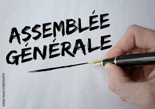 Quadro su tela assemblée générale majuscules noir