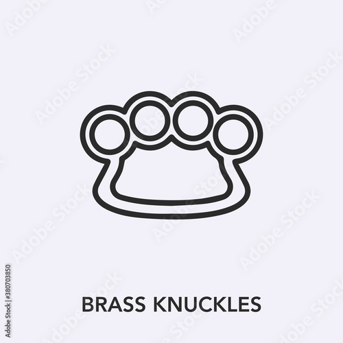 brass knuckles icon vector. Linear style sign for mobile concept and web design. brass knuckles symbol illustration. Pixel vector graphics - Vector.	