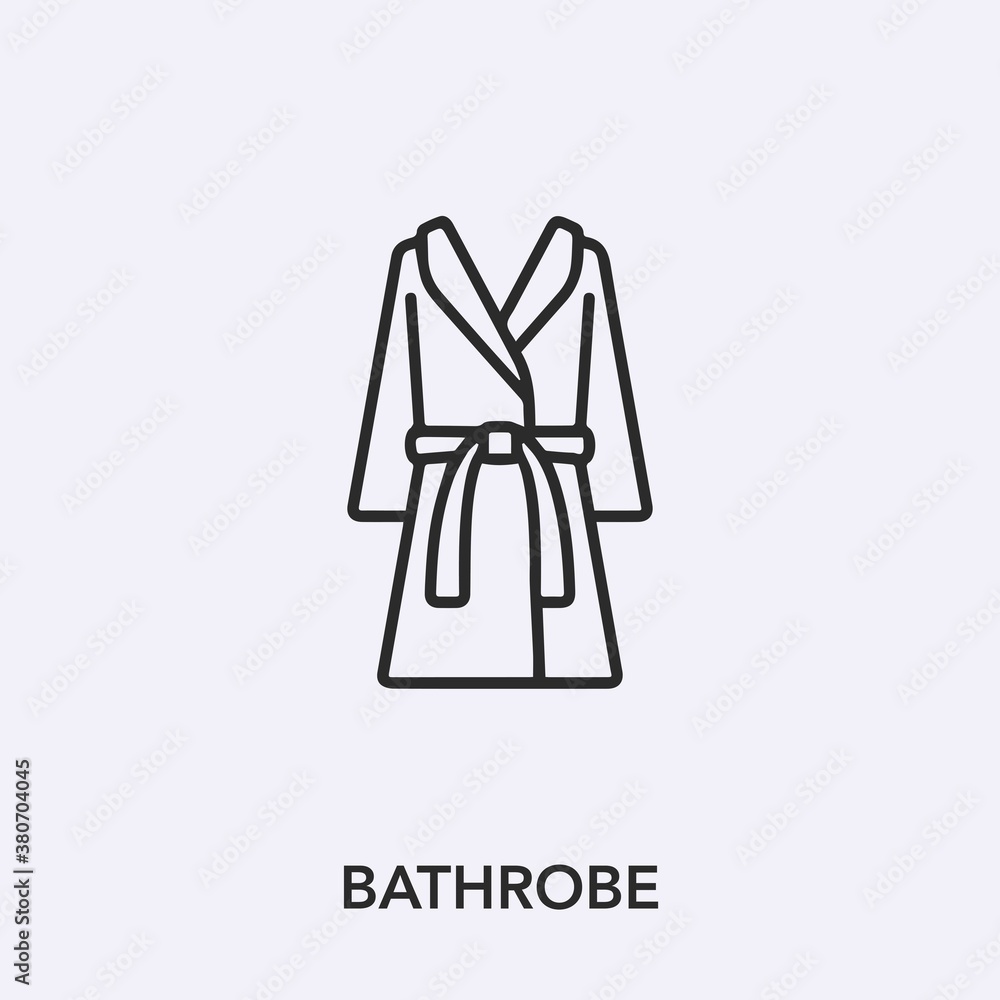bathrobe icon vector. Linear style sign for mobile concept and web design. bathrobe symbol illustration. Pixel vector graphics - Vector.	 - obrazy, fototapety, plakaty 