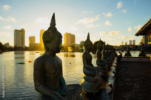 Buddha statues in Gangarama Seemamalaka temple Colombo, Sri Lanka