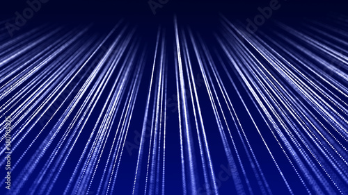 Technology illustration with explosion of data. Abstract background with dynamic lines. Digital hi-tech wave. Futuristic speed concept. 3d rendering.