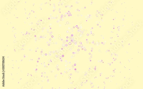 Light Pink, Yellow vector template with circles.