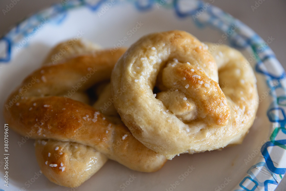Golden brown baked salted homemade pretzels Golden brown baked salted homemade pretzels