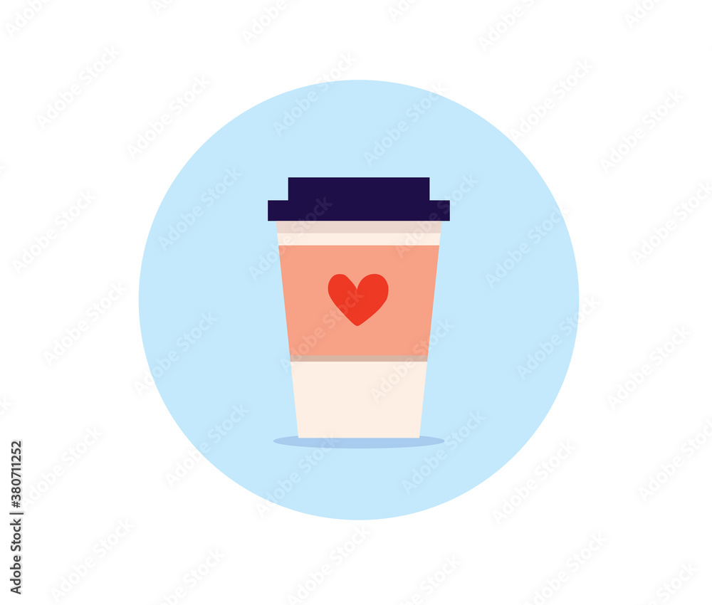 Beautiful plastic coffee cup with heart Beautiful plastic coffee cup with heart