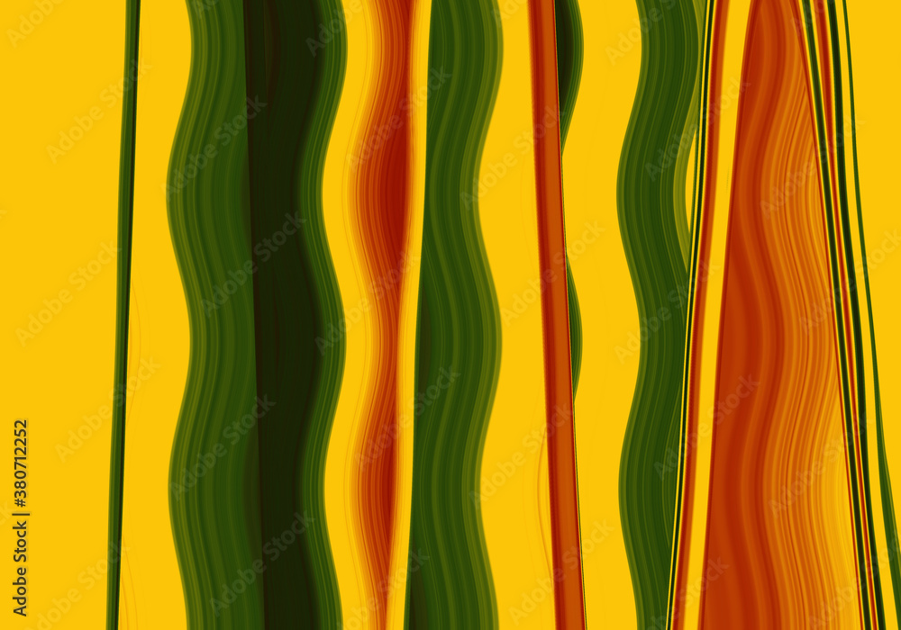 Estampado de rayas verticales con colores del otoño, amarillo, rojo, mostaza y verde