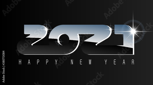 2021 greeting card, chromed metal effect