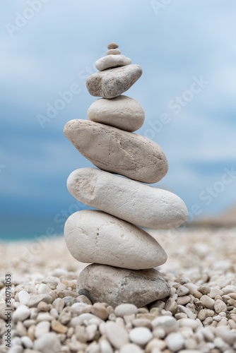 Stone balancing close up