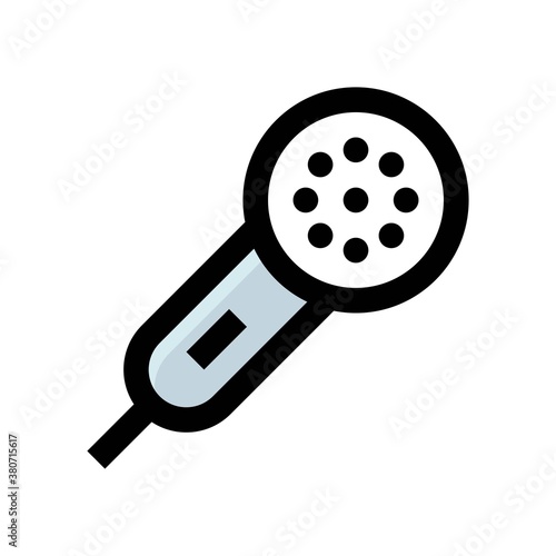 bath room or toilet related bidet shower or hand shower vector with editable stroke,