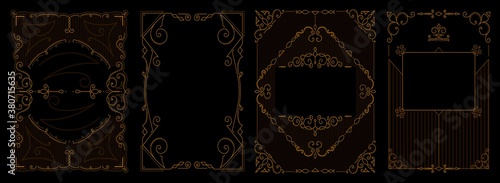 Set of Art deco borders and frames. Vector illustration.