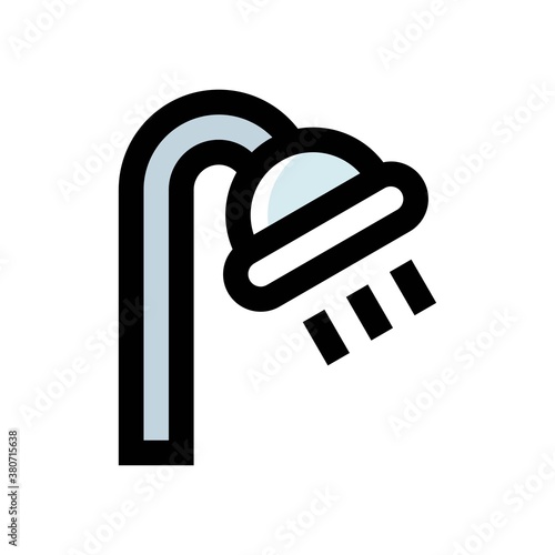 bath room or toilet related shower pouring water vector with editable stroke,