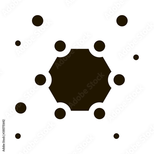 Structure Molecule Medical Biomaterial glyph icon . Biology And Science Flasks, Bioengineering, Dna And Medicine Biomaterial Pictogram. Monochrome Illustration