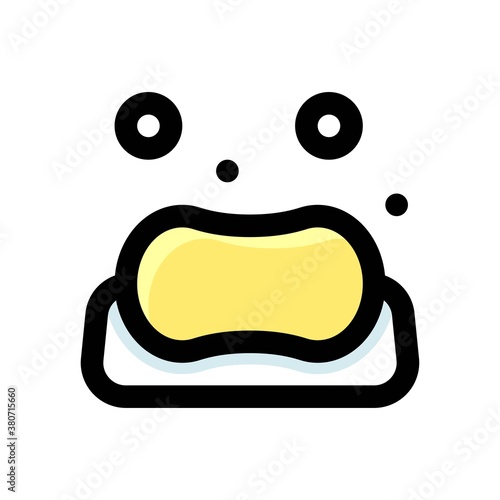 bath room or toilet related soap with bubbles vector with editable stroke,