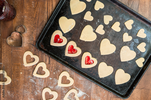 Valentine's Day cookies in a tray photo