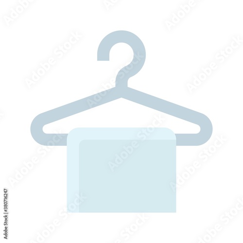 bath room or toilet related towel hanging on hanger vector in flat style,