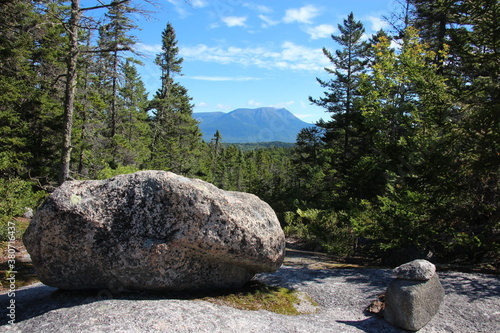 View of Mount Katahdin along the Appalachian Trail 100 Mile Wilderness
