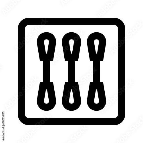 bath room or toilet related cotton swabs in box vector in lineal style,