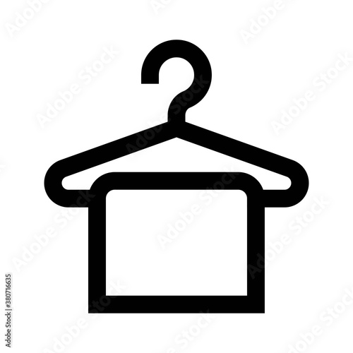 bath room or toilet related towel hanging on hanger vector in lineal style,
