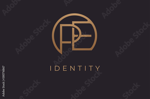 Abstract initial letter P and E logo,usable for branding and business logos, Flat Logo Design Template, vector illustration