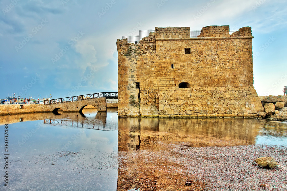 Paphos Castle  located on the edge of Paphos harbour.