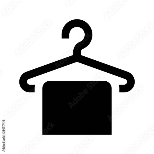 bath room or toilet related towel hanging on hanger vector in solid design,