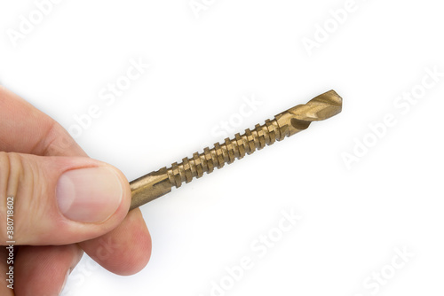 Router drill machine bit set on a white background