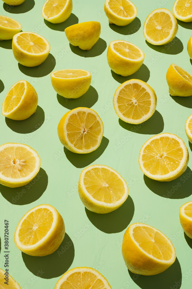 Halved lemons background Halved lemons background