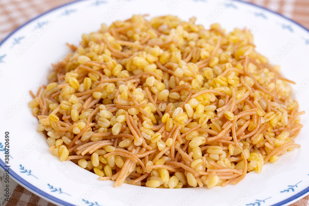 Traditional delicious Turkish foods; Bulgur Pilaf