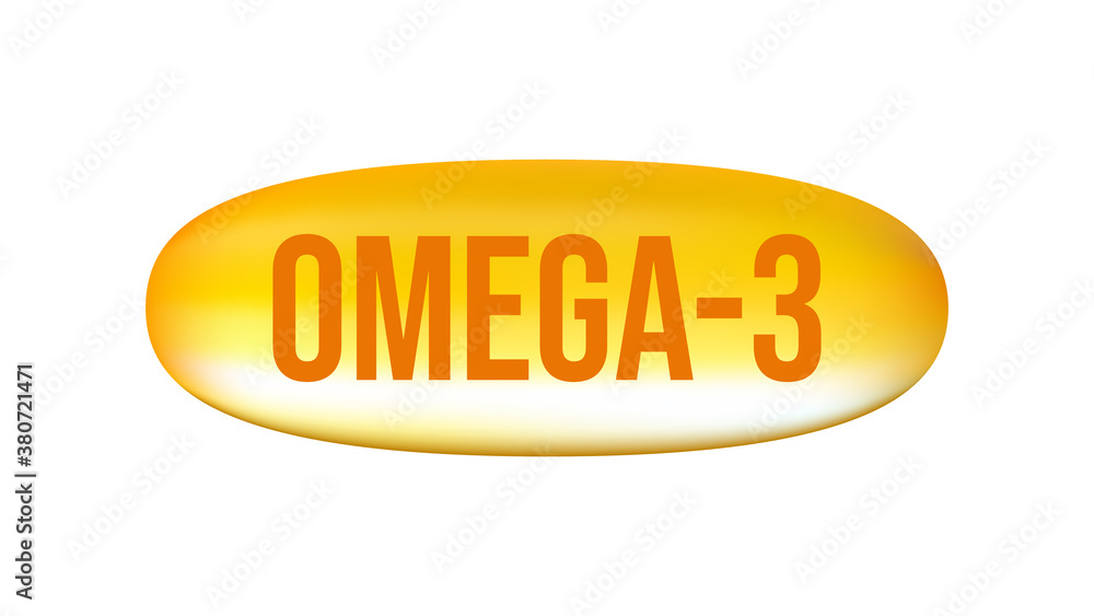 Omega-3 capsule, vector. Omega-3 capsule, vector.