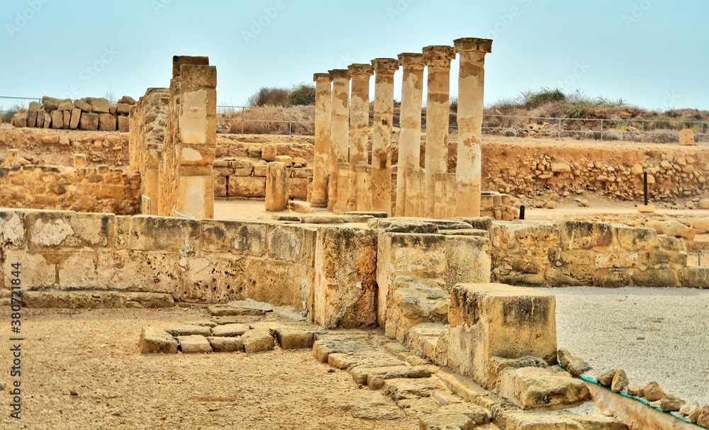 Ruins of ancient New Paphos (Nea Paphos)  founded on the sea near a natural harbour. Cyprus
