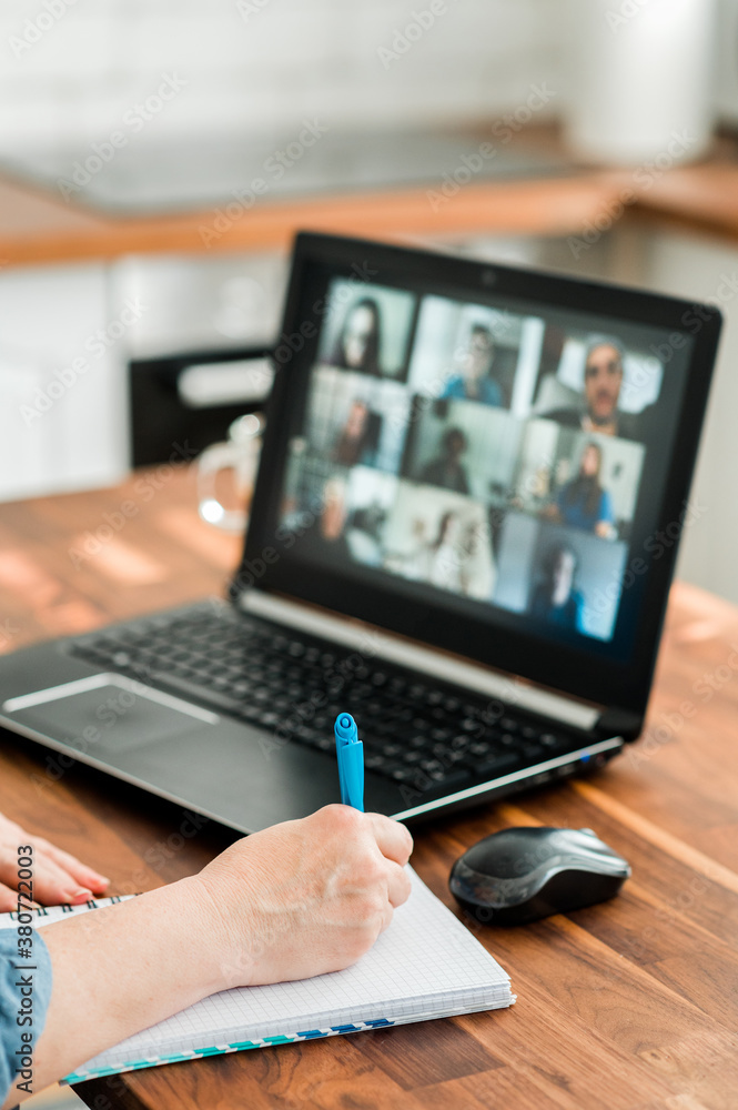 Woman working remotely from home Woman working remotely from home