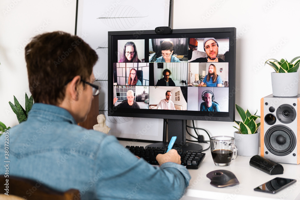 Woman working remotely from home Woman working remotely from home