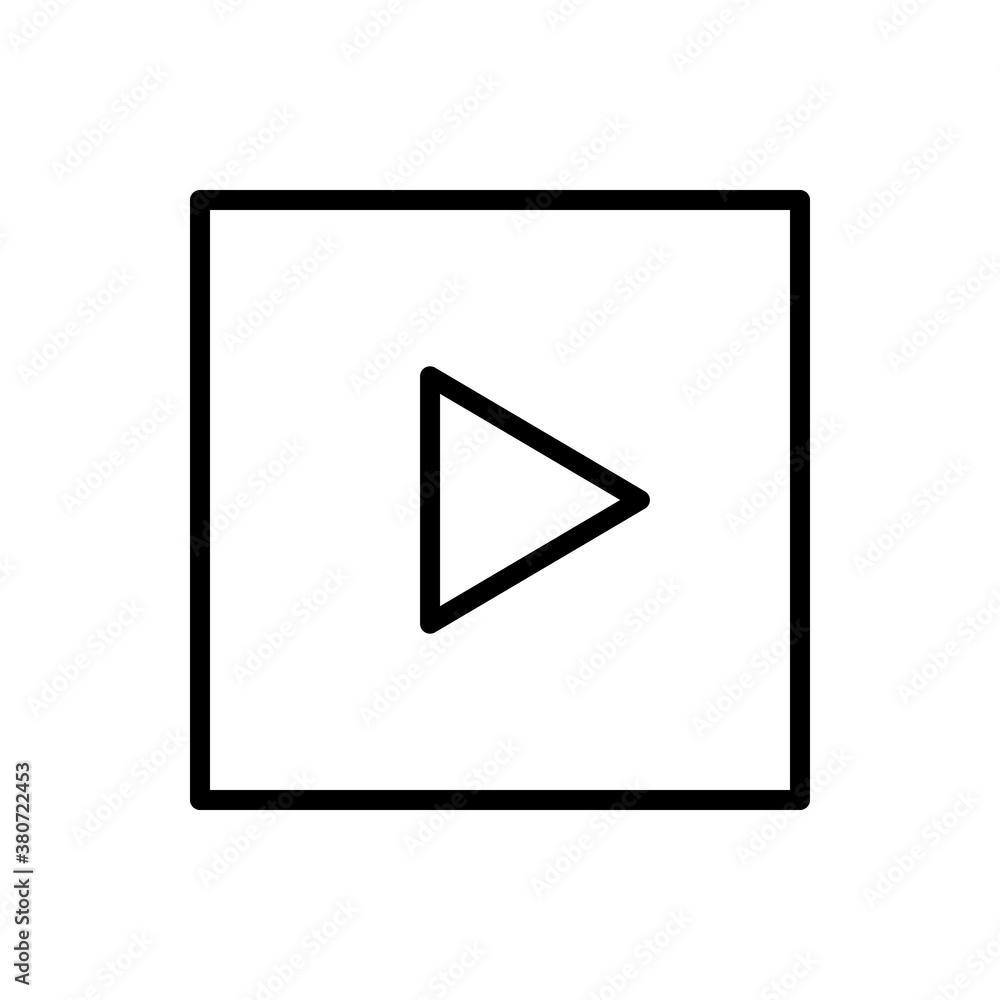 Icono de multimedia en forma de cuadrado. Ilustración vectorial aislada en fondo blanco Icono de multimedia en forma de cuadrado. Ilustración vectorial aislada en fondo blanco