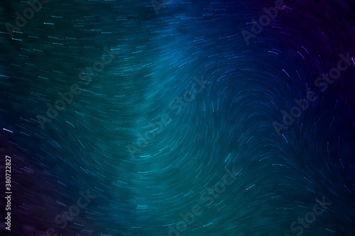Stars and space of Milky way with waves motion blur in aqua blue colors. Universe fantasy conceptual image.