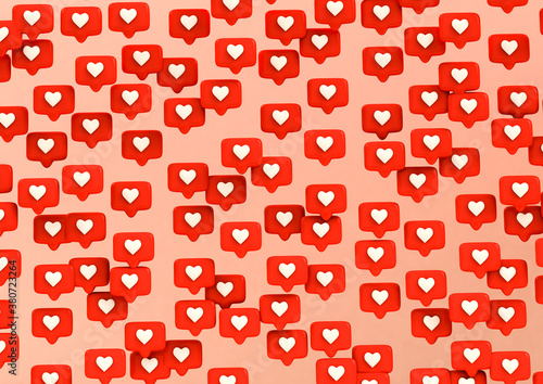 Social Network Love icon on Pink background photo