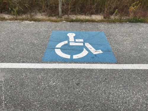A handicap parking sign