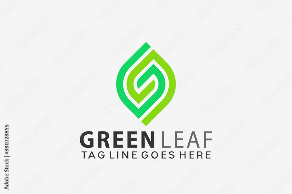 Fototapeta premium Abstract Eco Green Leaf Logo Design Vector Illustration