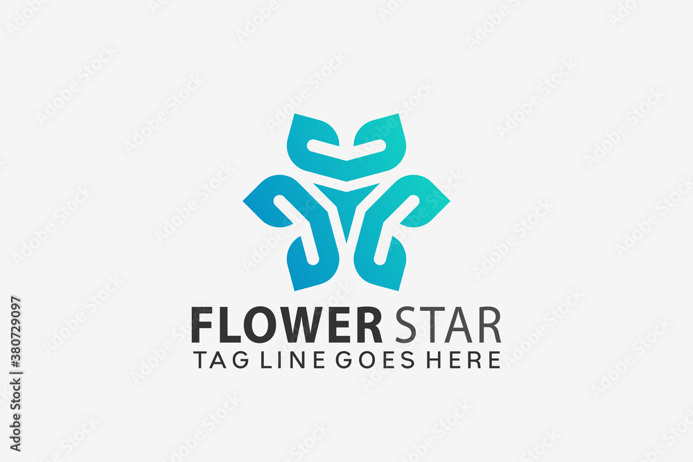 Fototapeta premium Beauty Flower Star Logo Design Vector Illustration Template